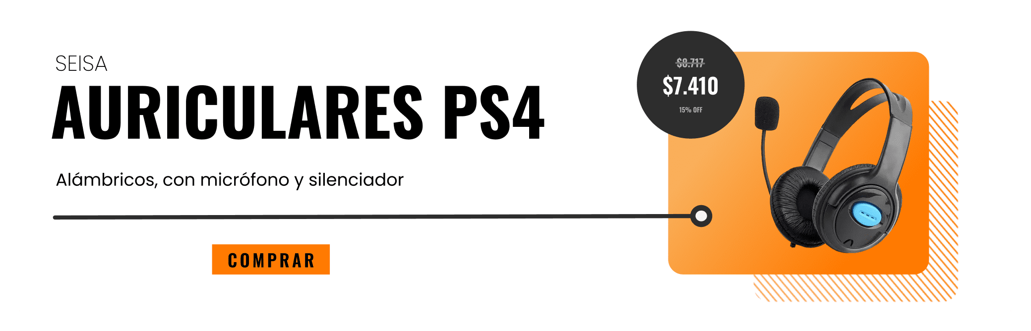 AURICULARES VINCHA CON MICROFONO PARA PS4